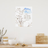 Poster 1 Corinthiens 13:7-8 L'AMOUR n'échoue jamais (Cuisine)
