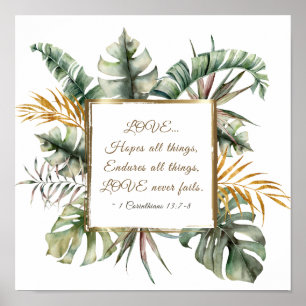 Poster 1 Corinthiens 13:7-8 L'amour n'échoue jamais Tropi