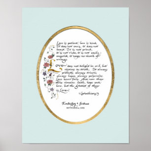 Poster 1 Corinthiens 13, Chapitre d'amour Écriture chréti