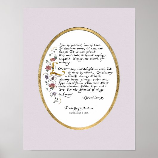 Poster 1 Corinthiens 13, Chapitre d'amour Écriture chréti (Devant)