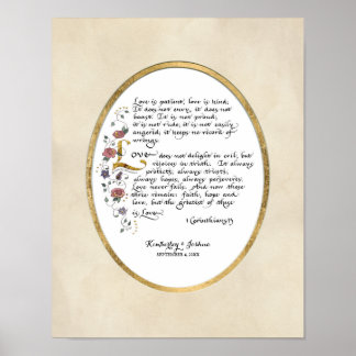 Poster 1 Corinthiens 13, Chapitre d'amour Écriture chréti