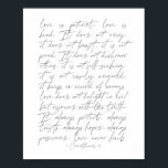 Poster 1 Corinthiens 13 minces<br><div class="desc">L'amour est l'amour patient est gentil 1 Corinthiens 13 mince script</div>