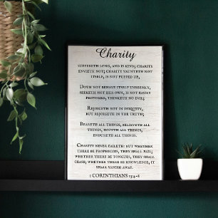 Poster 1 Corinthiens 13 Roi Rustique James Bible Verse