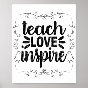 Poster 1- Enseigner l'Amour Inspirer chemise, Retro Ensei