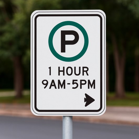 Poster 1 Heure De Parking Pour Zones De Parking Contrôlée