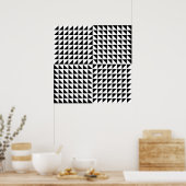 Poster #1 Illusion optique du Motif triangle noir et blan (Cuisine)