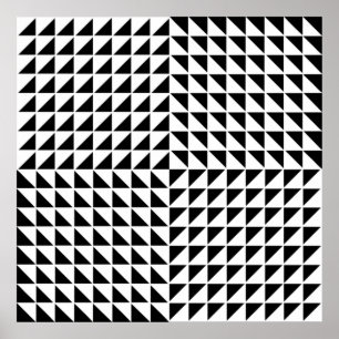 Poster #1 Illusion optique du Motif triangle noir et blan
