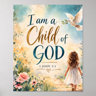 Poster 1 Jean 3:1 - Je suis un enfant de Dieu chrétien
