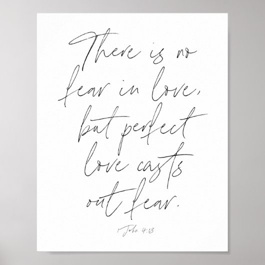 Poster 1 John 4:18 Script (Devant)