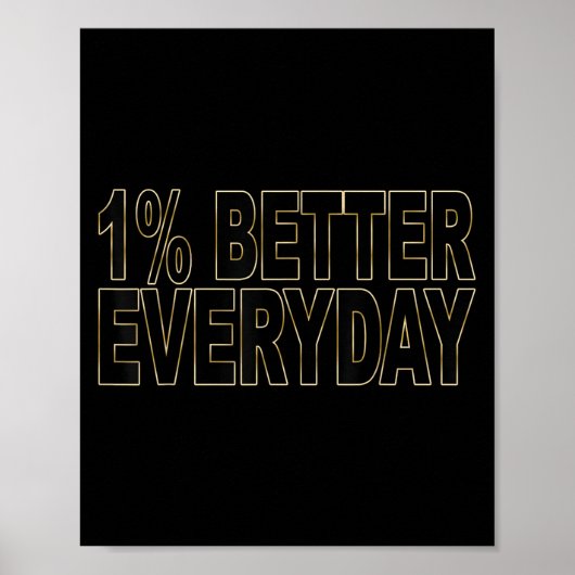 Poster 1% Meilleur Chaque Jour - Devis Motivationnel (Devant)