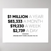 Poster 1 million par an | Devis motivationnel (Devant)