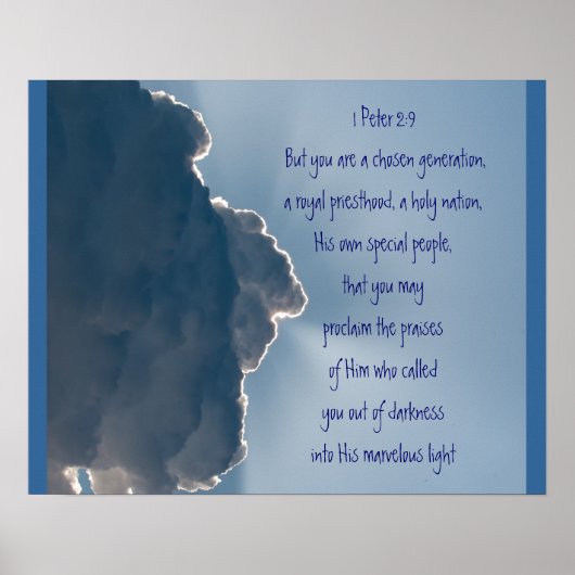 Poster 1 Pierre 2:9 Écriture Vous êtes une génération cho (Devant)