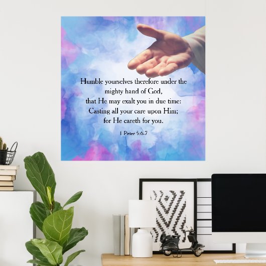 Poster 1 Pierre 5:6-7 (Bureau à domicile)