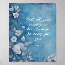 1 Pierre 5:7 « Déversez toutes vos anxiétés » Bleu