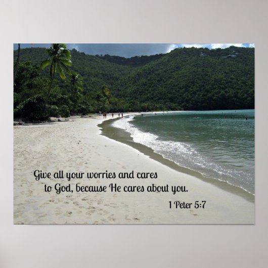 Poster 1 Pierre 5:7 Donnez à Dieu toutes vos soucis et vo (Devant)