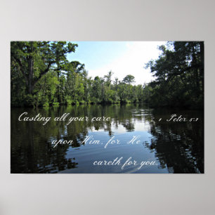 Poster 1 Pierre 5:7 Jetant sur Lui tous vos soucis...