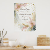 Poster 1 Pierre 5:7 Jetez toutes vos soucis sur lui Bible (Cuisine)