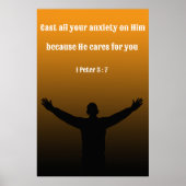 Poster 1 Pierre 5:7 Verset biblique Encouragement (Devant)