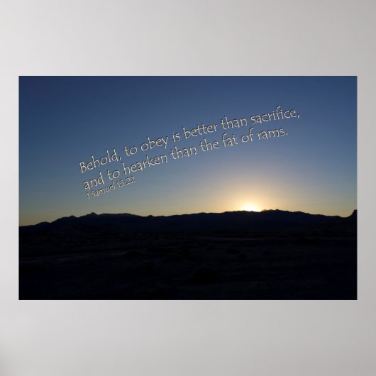 Poster 1 Samuel 15:22 Coucher du soleil (Devant)