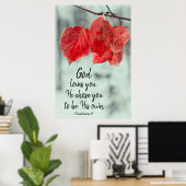 Poster 1 Thessaloniciens 1:4 Dieu t'aime... Il t'a choisi (Bureau à domicile)