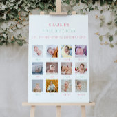 Poster 1E Anniversaire Mois Signe Photo Arc-en-ciel