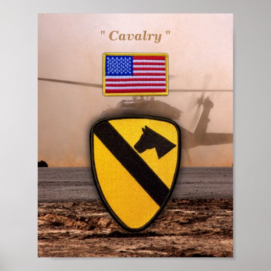 Poster 1er 7e Cavalry Air Cav Vétérinaires Vets Patch (Devant)