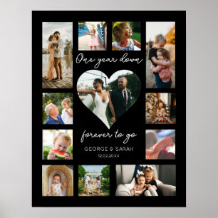 Poster 1er anniversaire photo 1 an de moins pour toujours