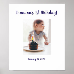 Poster 1er anniversaire photo personnalisée Se connecter