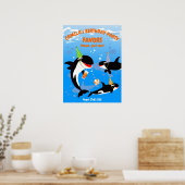 Poster 1er anniversaire sous la mer orca baleine fille (Cuisine)