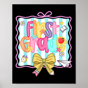 Poster 1er Jour De 1Ere Année Preppy Retour À L'École Pre