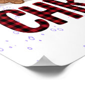 Poster 1er Noël Santa Hat White Neige Bébé Reindeer (Coin)