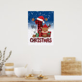 Poster 1er Noël Santa Hat White Neige Bébé Reindeer (Cuisine)