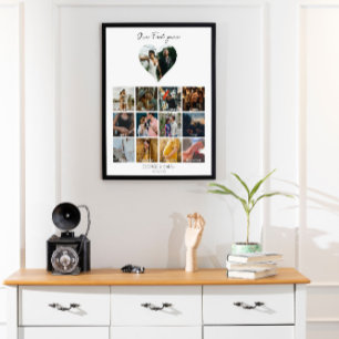 Poster 1ère année photo anniversaire calendrier cadeau 12