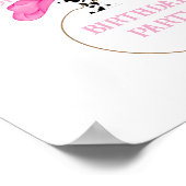 Poster 1ère fête d'anniversaire Rodéo rose et blanc (Coin)