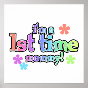 Poster 1ère fois Mommy Rainbow Text Cadeaux