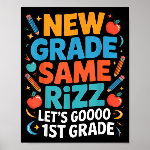 Poster 1re année retour à l'école nouvelle année même riz