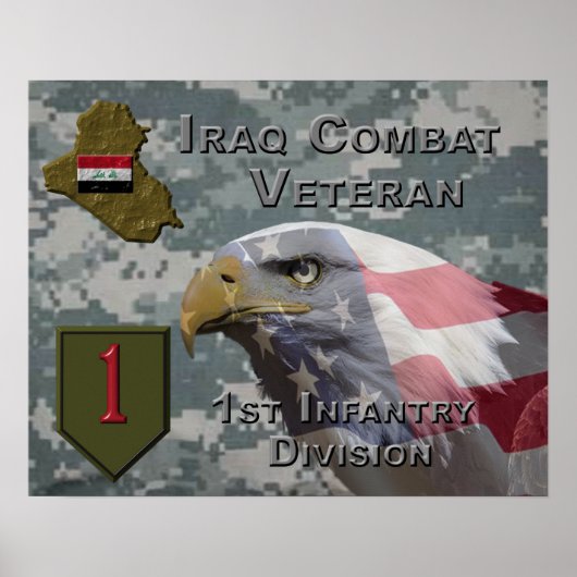Poster 1re Division d'infanterie Irak Vétérinaire de comb (Devant)