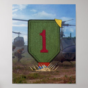 Poster 1re division d'infanterie Patch de guerre du Vietn