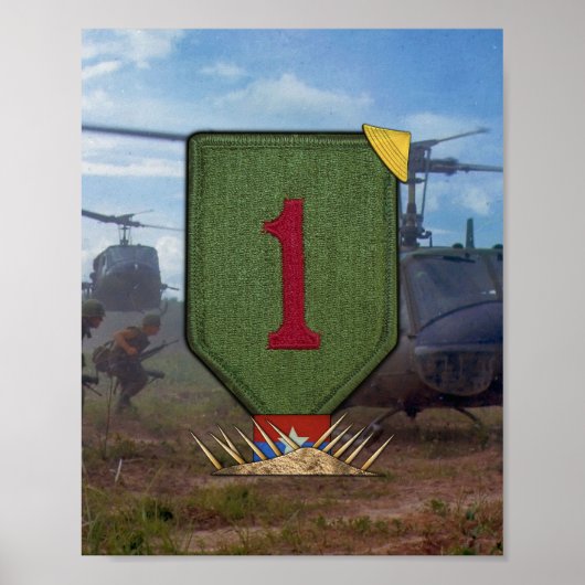 Poster 1re division d'infanterie Patch de guerre du Vietn (Devant)