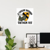 Poster 1st Cav Vietnam Vet - CH-47 (Bureau à domicile)