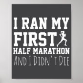 Poster 1st Half Marathon Runner Funny Running First  (Devant)
