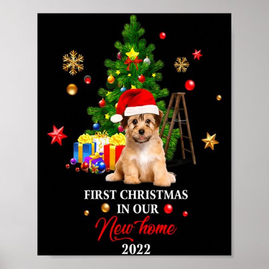 Poster 1st Xmas In Our New Home Xmas Norfolk Terrier T Sh (Devant)