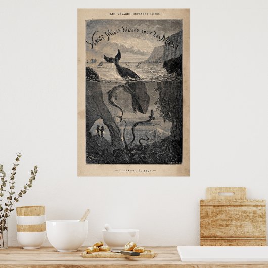 Poster 2000 Leagues Under the Sea Frontispiece 1871 (Cuisine)