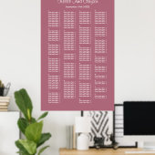 Poster 200 Burgundy Simple Mariage Seating Chart (Bureau à domicile)