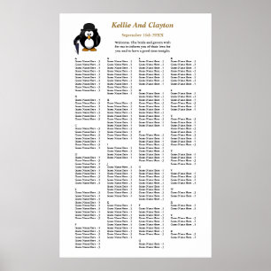 Poster 200 Funny Penguin Greeter Wedding Seating Chart