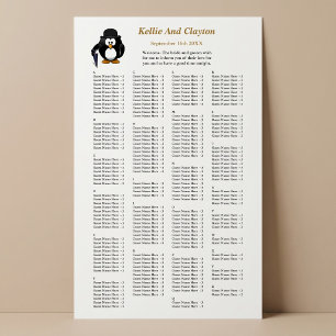 Poster 200 Funny Penguin Greeter Wedding Seating Chart
