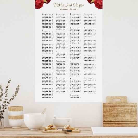 Poster 200 Mariages Floraux Rouge Et Or (Cuisine)