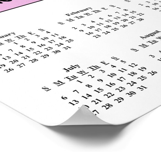 Poster 2014 Calendrier des fonctions (Coin)