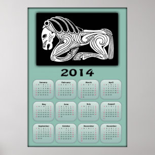 Poster 2014 Year of Horse calendar with Scythian horse