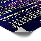 Poster 2018 Année Calendrier mensuel Espace Nebula 3 Phot (Coin)